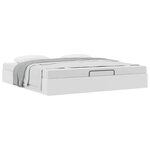 vidaXL Cadre de lit ottoman sans matelas blanc 160x200 cm similicuir