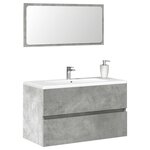 vidaXL Armoire de bain avec miroir gris béton bois d'ingénierie