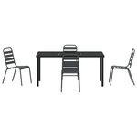 vidaXL Ensemble de salle à manger pour jardin 5 Pièces Gris foncé Acier