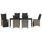 vidaXL Ensemble de salle à manger pour jardin 7 Pièces Gris Poly rotin