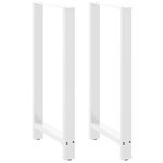 vidaXL Pieds de table de bar Blanc 2 pièces 60 x (110-111) cm Acier