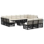 vidaXL Ensemble de canapé de jardin 14 pc Noir polyrotin