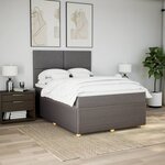 vidaXL Sommier à lattes de lit avec matelas Taupe 160x200 cm Tissu
