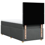 vidaXL Sommier à lattes de lit avec matelas Gris foncé 90x200 cm Tissu