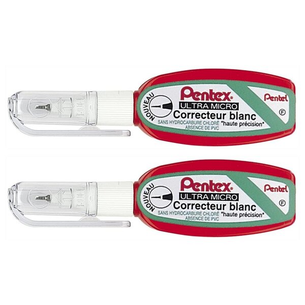Correcteur Liquide Pentex Pocket ZL103-WF Haute précision 4 2ml Blanc x 2 PENTEL