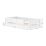 Flexa WHITE Lit Montessori bas 90 x 200 cm Avec barriere arriere et barriere avant classique Blanc
