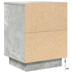 vidaXL Tables de chevet avec lumières LED 2 Pièces gris béton 38x34x50 cm