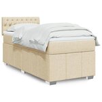 vidaXL Sommier à lattes de lit avec matelas Crème 80x200 cm Tissu