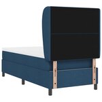 vidaXL Lit à ressorts avec matelas Bleu 100 x 200 cm tissu