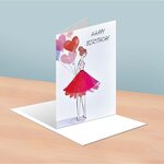 Carte anniversaire femme jupe en plexi rose - draeger paris