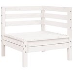 vidaXL Canapé de jardin 3 places blanc bois de pin massif