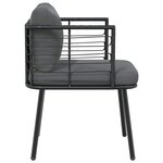 vidaXL Chaises de jardin lot de 2 avec coussins noir résine tressée