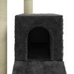 vidaXL Arbre à chat avec griffoirs en sisal Gris foncé 92 cm