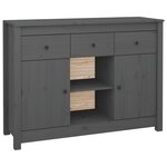 vidaXL Buffet Gris 100x35x74 5 cm Bois massif de pin