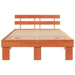 vidaXL Cadre de lit avec tête de lit Brun cire 120 x 200 cm Pin massif