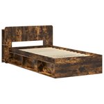 vidaXL Cadre de lit avec rangement Chêne fumé 80 x 200 cm
