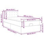 vidaXL Lit ottoman avec matelas gris foncé 90x200 cm tissu