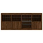 vidaXL Buffet avec lumières LED chêne marron 164x37x67 cm