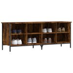 vidaXL Armoire à chaussures chêne fumé 131x35x50 cm bois d'ingénierie
