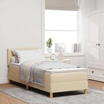 vidaXL Lit à ressorts avec matelas Crème 80 x 200 cm tissu