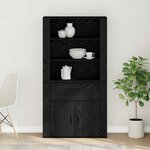 vidaXL Buffet Chêne noir 80 x 33 x 150 cm Bois d'ingénierie