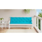 vidaXL Coussins de banc de jardin lot de 2 turquoise tissu Oxford