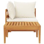 vidaXL Salon de jardin 2 Pièces avec coussins blanc crème Bois d'acacia