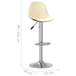 Vidaxl tabourets de bar 2 pièces crème tissu