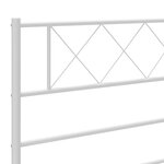 vidaXL Cadre de lit métal sans matelas et tête de lit blanc 183x213 cm