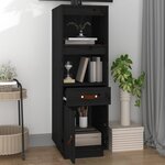 vidaXL Buffet haut Noir 34x40x108 5 cm Bois massif de pin