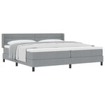 vidaXL Lit à ressorts avec matelas Gris clair 200 x 200 cm Polyester