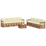 vidaXL Ensembles de canapés avec coussin 9 Pièces Naturel et Crème