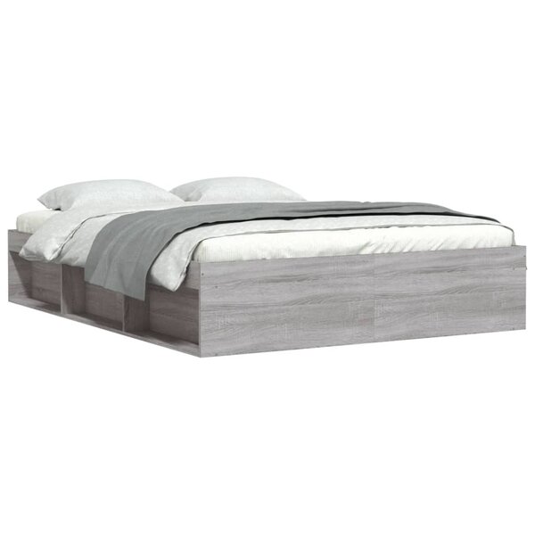 vidaXL Cadre de lit sonoma gris 160x200 cm