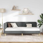 vidaXL Cadre de lit d'angle Gris foncé 100 x 200 cm tissu