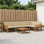 vidaXL Ensemble de canapés d'extérieur 6 Pièces Naturel et Beige