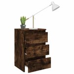 vidaXL Table de chevet Chêne fumé 40x35x62 5 cm Bois d'ingénierie