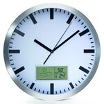 Perel horloge murale 25 cm blanc et argenté