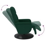 vidaXL Fauteuil inclinable avec repose-pied vert foncé velours