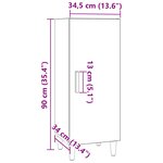 vidaXL Buffet Bois Ancien 34 5 x 34 x 90 cm Bois d'ingénierie