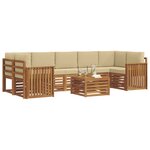 vidaXL Ensemble de canapés d'extérieur 8 Pièces Naturel et Beige