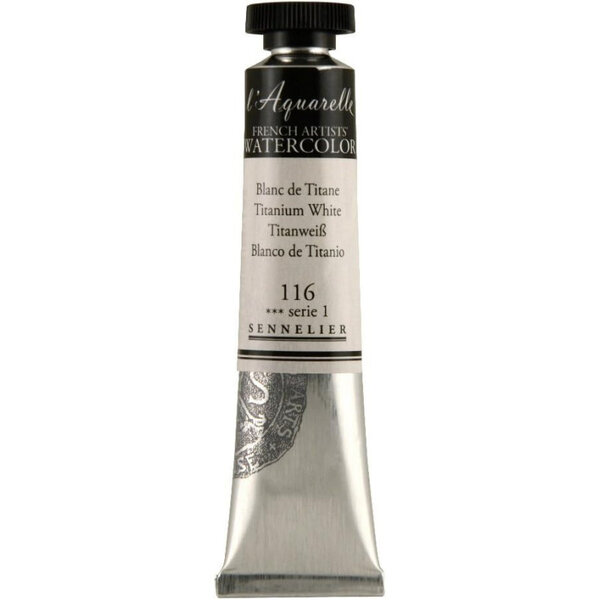 Aquarelle extra-fine Sennelier L'Aquarelle – Blanc de titane n°116 – tube 21 ml