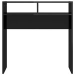 vidaXL Table console Noir brillant 78x30x80 cm Aggloméré