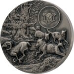 WOLF Predators series 3 Once Argent Coin 5000 Francs Ivory Coast 2021