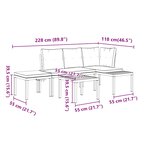 vidaXL Ensemble de banc de jardin avec coussins 4 Pièces noir