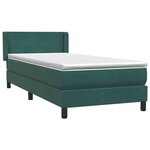 vidaXL Sommier à lattes de lit et matelas vert foncé 100x210cm velours