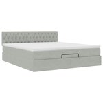 VidaXL Cadre de lit ottoman avec matelas gris clair 180x200 cm velours