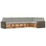 vidaXL Ensemble de canapés d'extérieur 5 pc Naturel et gris clair