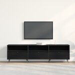 vidaXL Meuble TV Noir 150x30x44 5 cm en bois d'ingénierie
