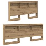 vidaXL Tête de lit de rangement chêne artisanal 140 cm Melamine