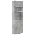 vidaXL Armoire de rangement gris béton 70x42 5x225cm bois d'ingénierie